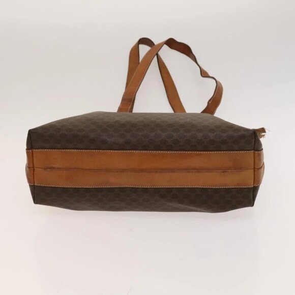 CELINE Macadam Canvas Tote Bag PVC Leather Brown Auth BA1814 - Picture 7 of 16